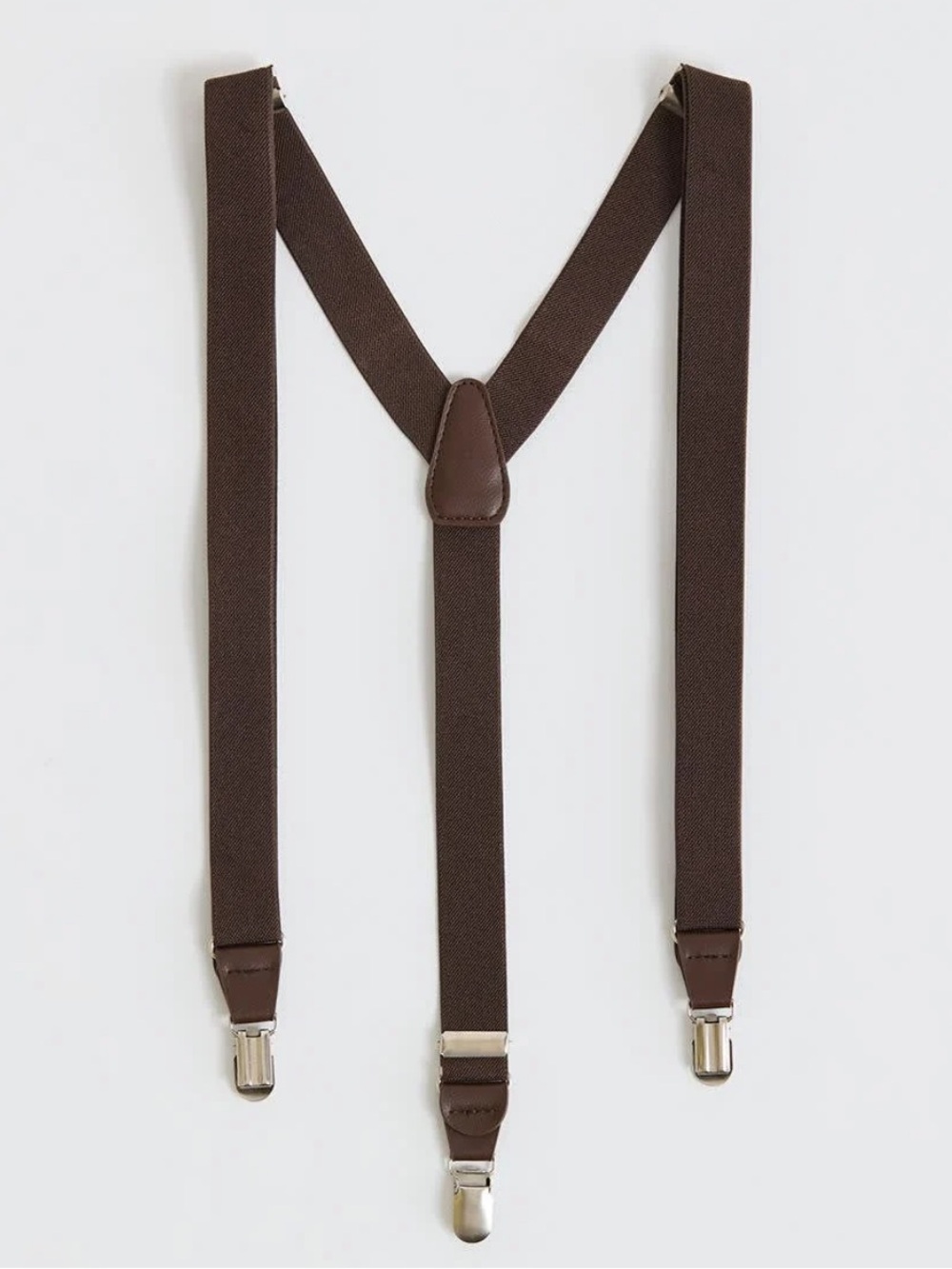 RW&CO. Men's Dark Brown Elastic Suspenders
